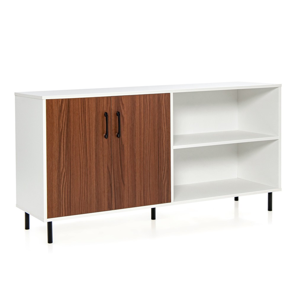 Modern Buffet Sideboard Kitchen Storage Cabinet w/ 2 Doors & Open Compartments