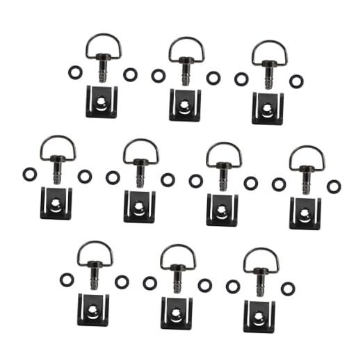 Quick Release D-Ring 14mm Motorcycle Race Fasteners - Chrome Black Clips