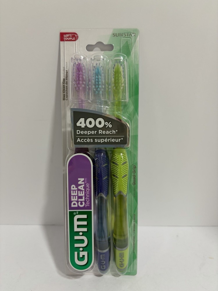 GUM Technique Deep Clean Toothbrush - Soft Toothbrushes - 3ct 💨 Ship