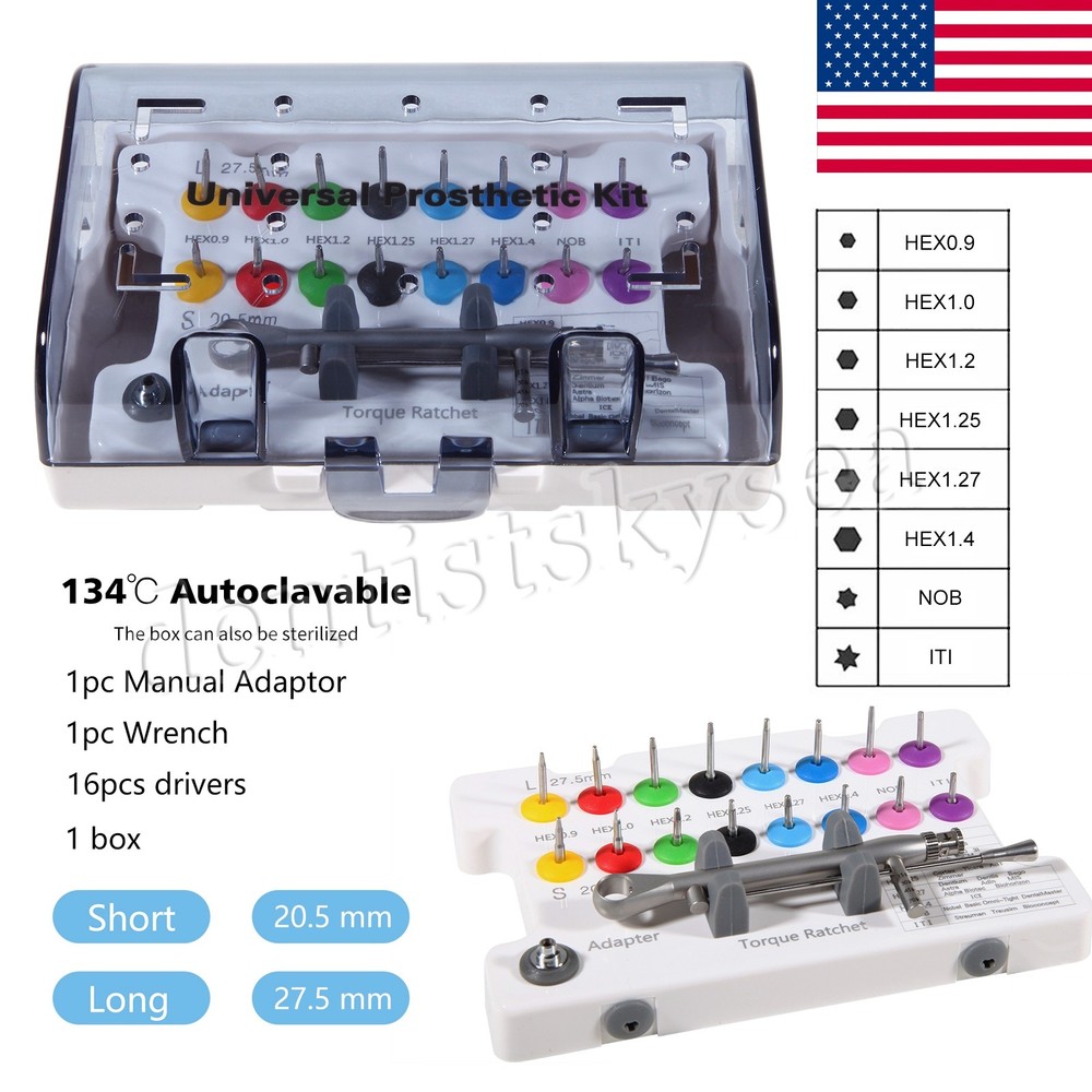 Universal Implant Screwdriver Latch Driver Torque Wrench Prosthetic Kit