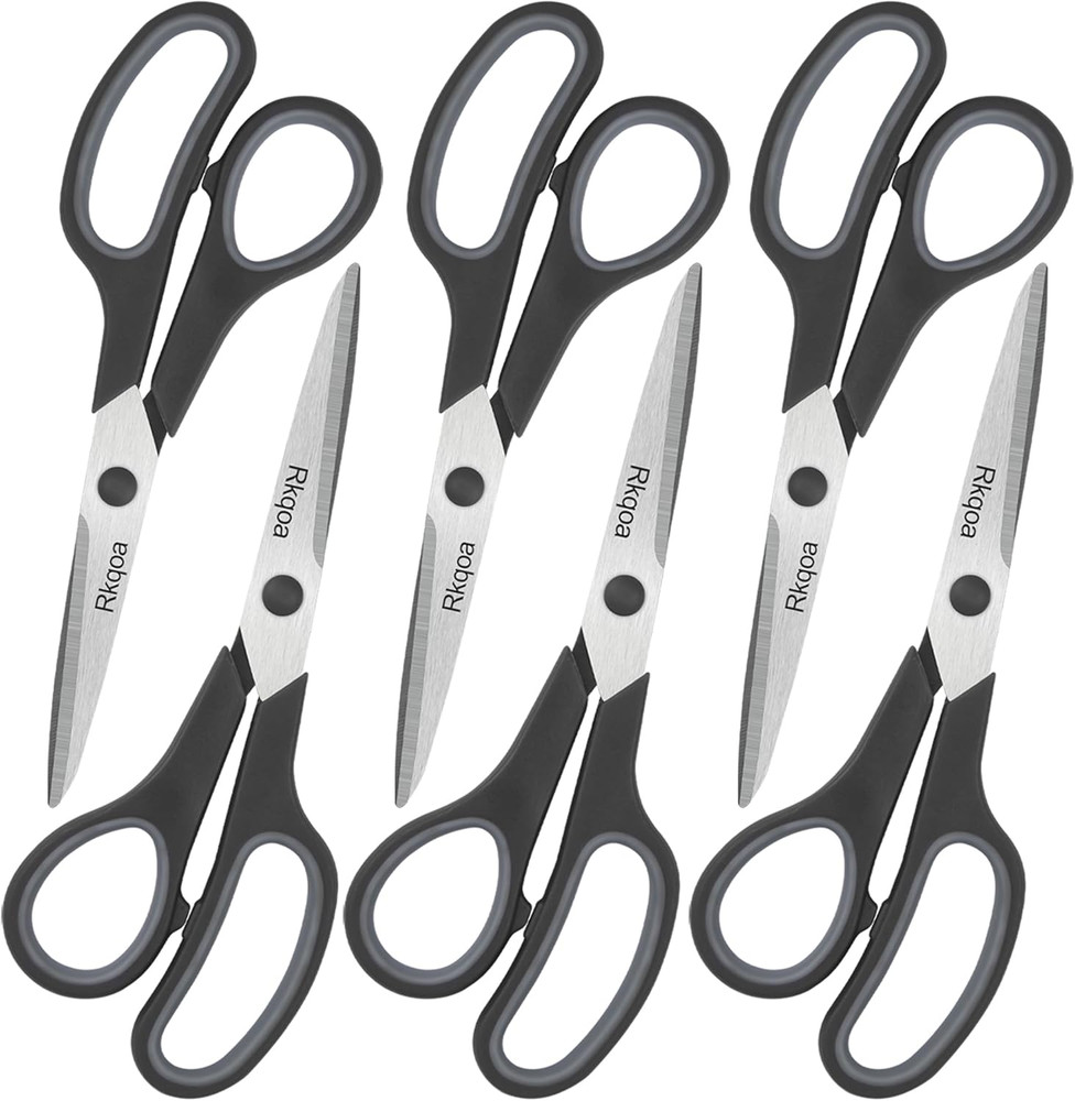 Black 6 Scissors Pack, 8" All Purpose Scissor - High Performance and Designe...