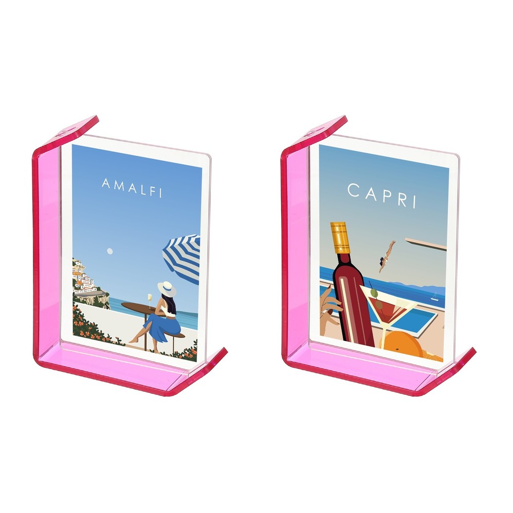 2Pack Floating Picture Frames, Display Picture 7x5" for Home, Rose Red