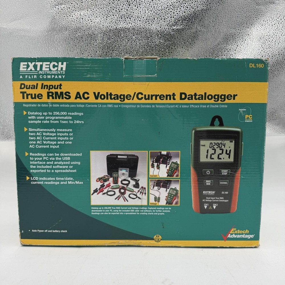 Extech DL160 Dual Input True RMS AC Voltage Current Datalogger