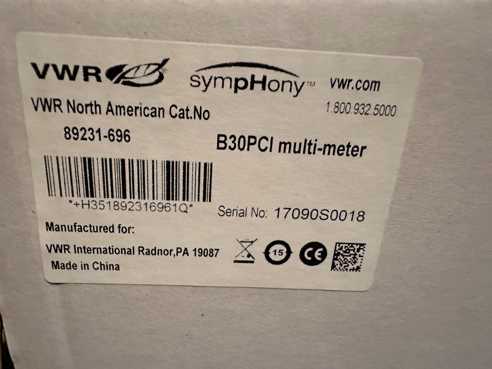 Benchtop pH Meter - VWR Symphony B30PCI Multi-Meter 89231-696