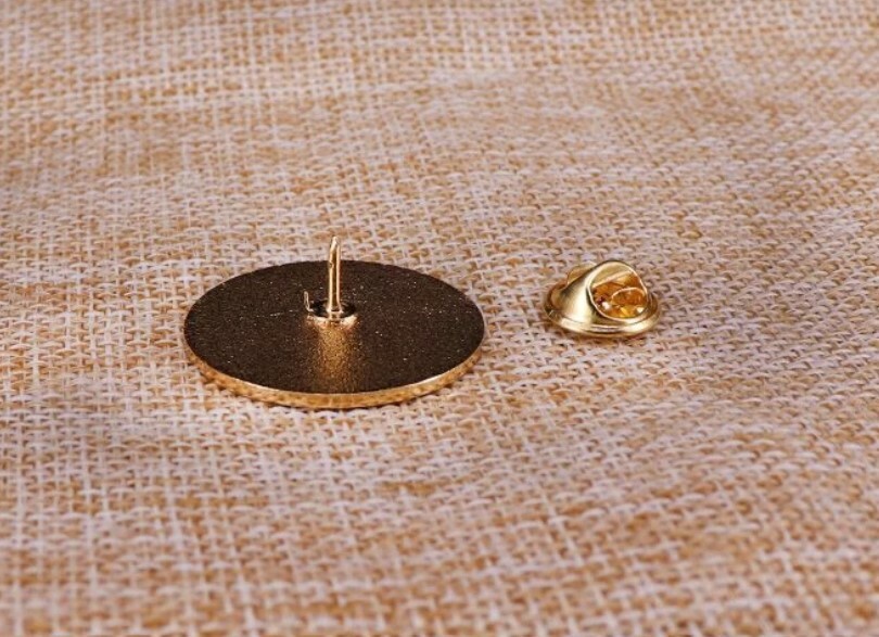 Jerusalem Red and Gold Enamel Cross Lapel Pin