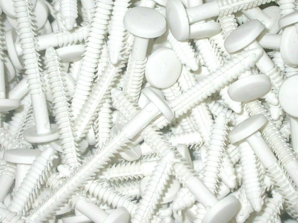 White 60 Pack Window Shutters Panel Peg Loks 3" Shutter Fasteners Spikes Bulk