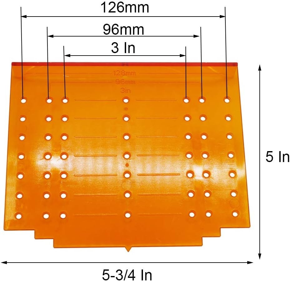 Pack of 3 Precision Drill Templates for Cabinet Knobs & Drawers - Orange