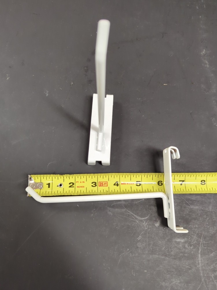 6" Gridwall Hooks - 20 White Hooks For Grid Wall or Mini Grid Cube Displays