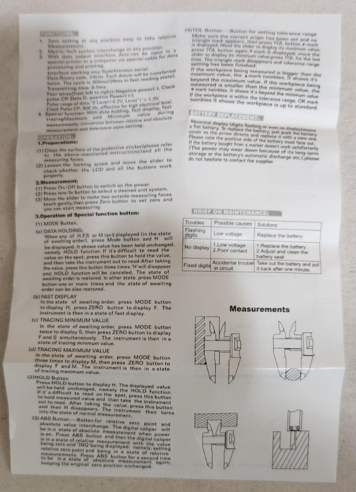 DIGITAL ELECTRONIC 6'' HARDENED STAINLESS CALIPER