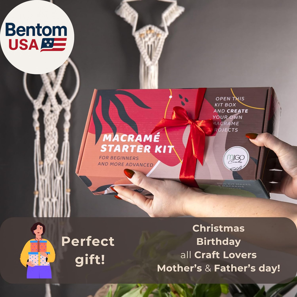 Macrame Kits for Adults Beginners with 112 Macrame Supplies and 7 Projects Book: