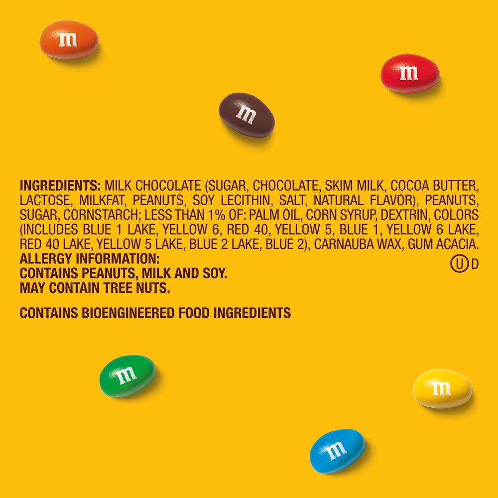 M&M'S Peanut Milk Chocolate Candy, 62 oz.