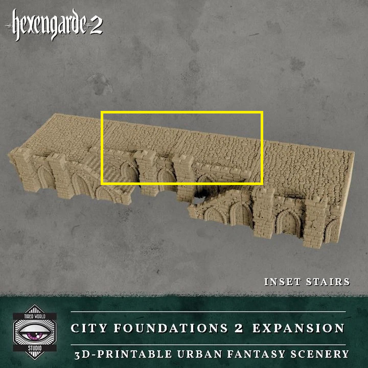 Hexengarde City Foundations Inset Stairs and Ramps TOPPERS Mordheim D&D Terrain