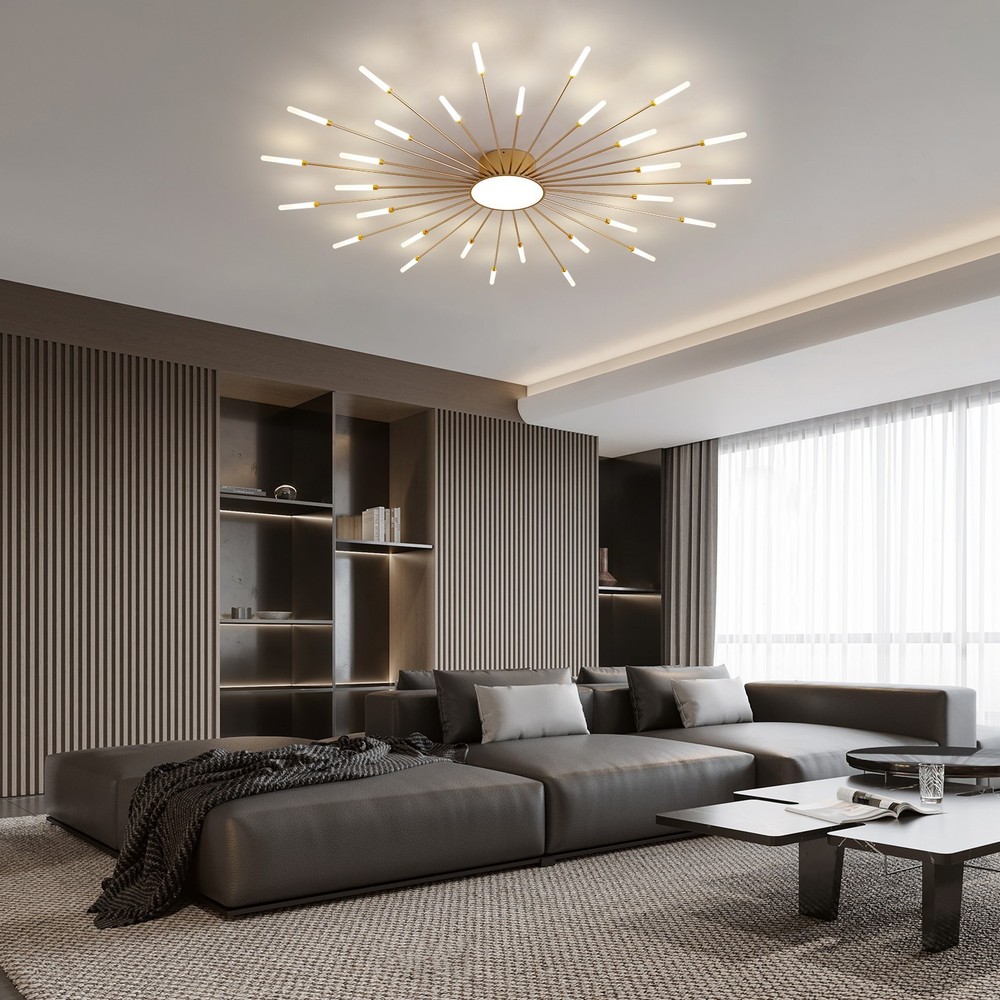 Gold Firework LED Ceiling Light 30+1, Smart Dimmable w/ APP & Remote