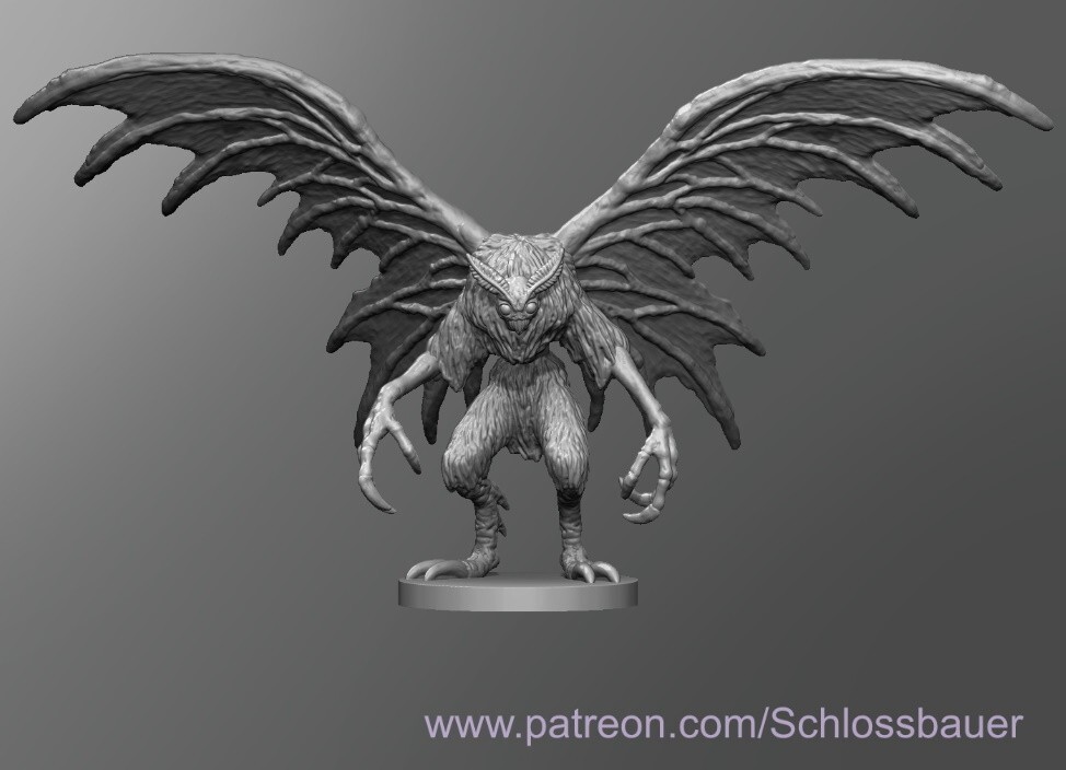 Mothman Cryptid 28mm Scale DND D&D Tabletop Miniature SB