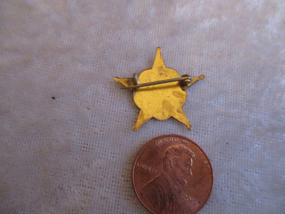 Vintage Methodist SS 5 Star Gold Tone Pin