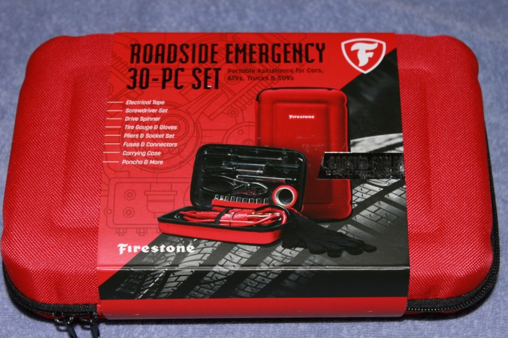 New Firestone emergency Roadside kit.  30-pc Car Kit