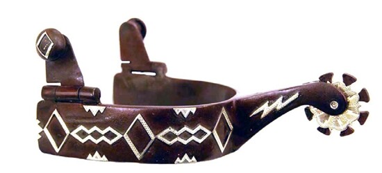 AHE Antique Brown Spur Engraved Diamond Pattern