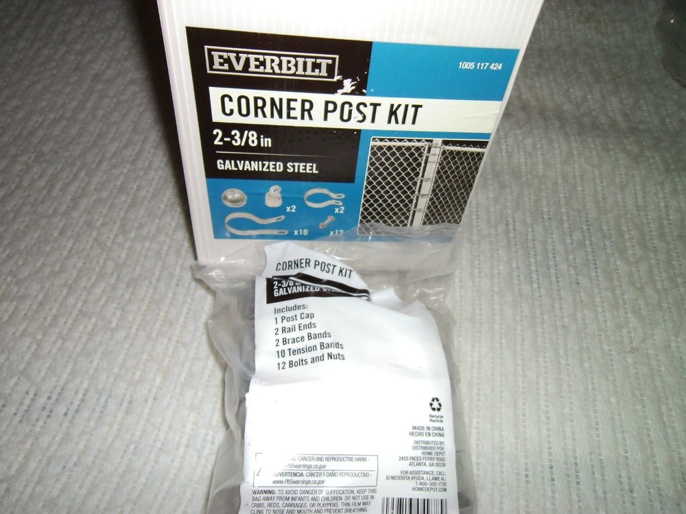 EVERBILT 2-3/8 IN GALVANIZED CORNER POST KIT 1005 117 424 (NO POST CAP)