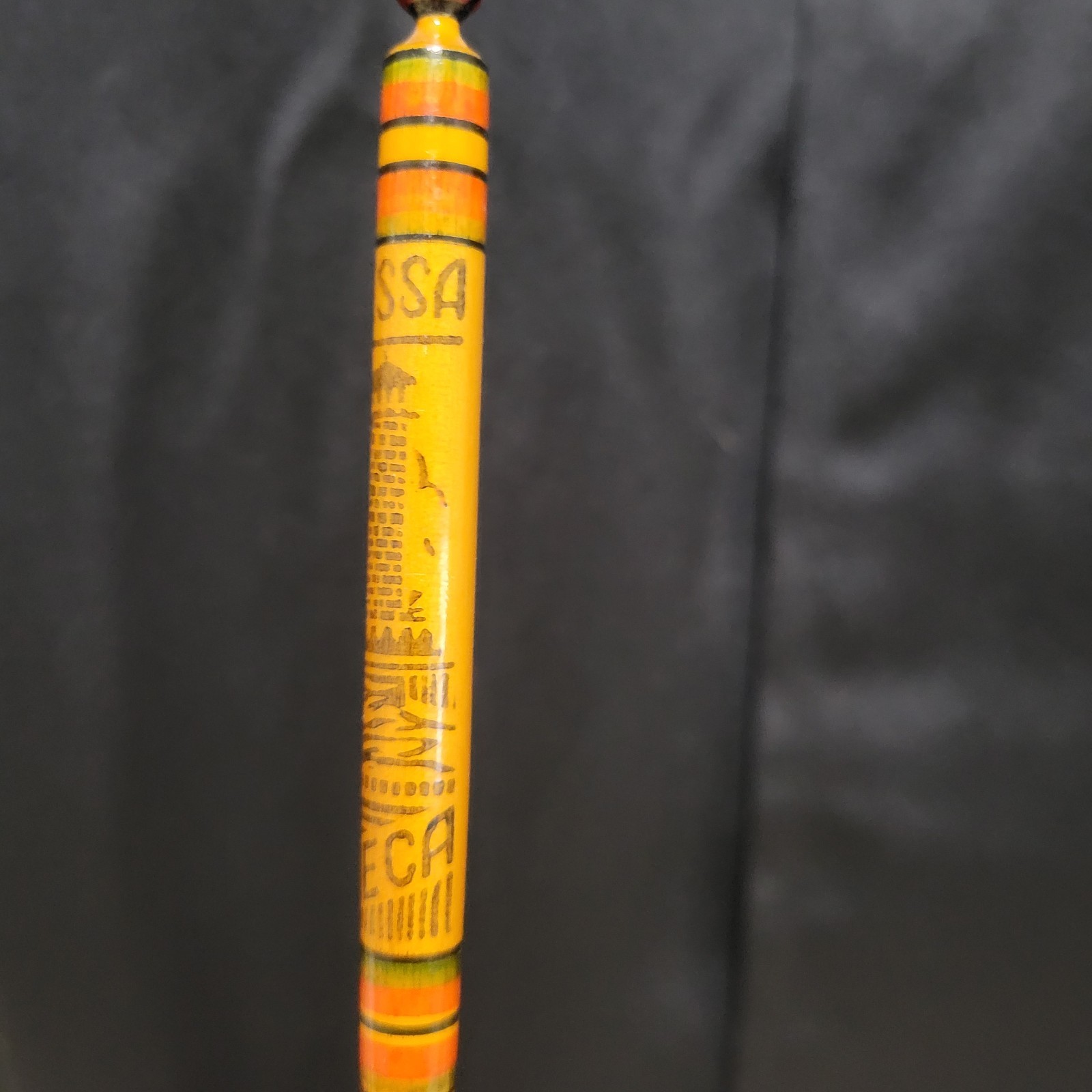 Vintage USSR Odessa Ukraine Souvenir Carved Wooden Ballpoint Pens Lot of 2...