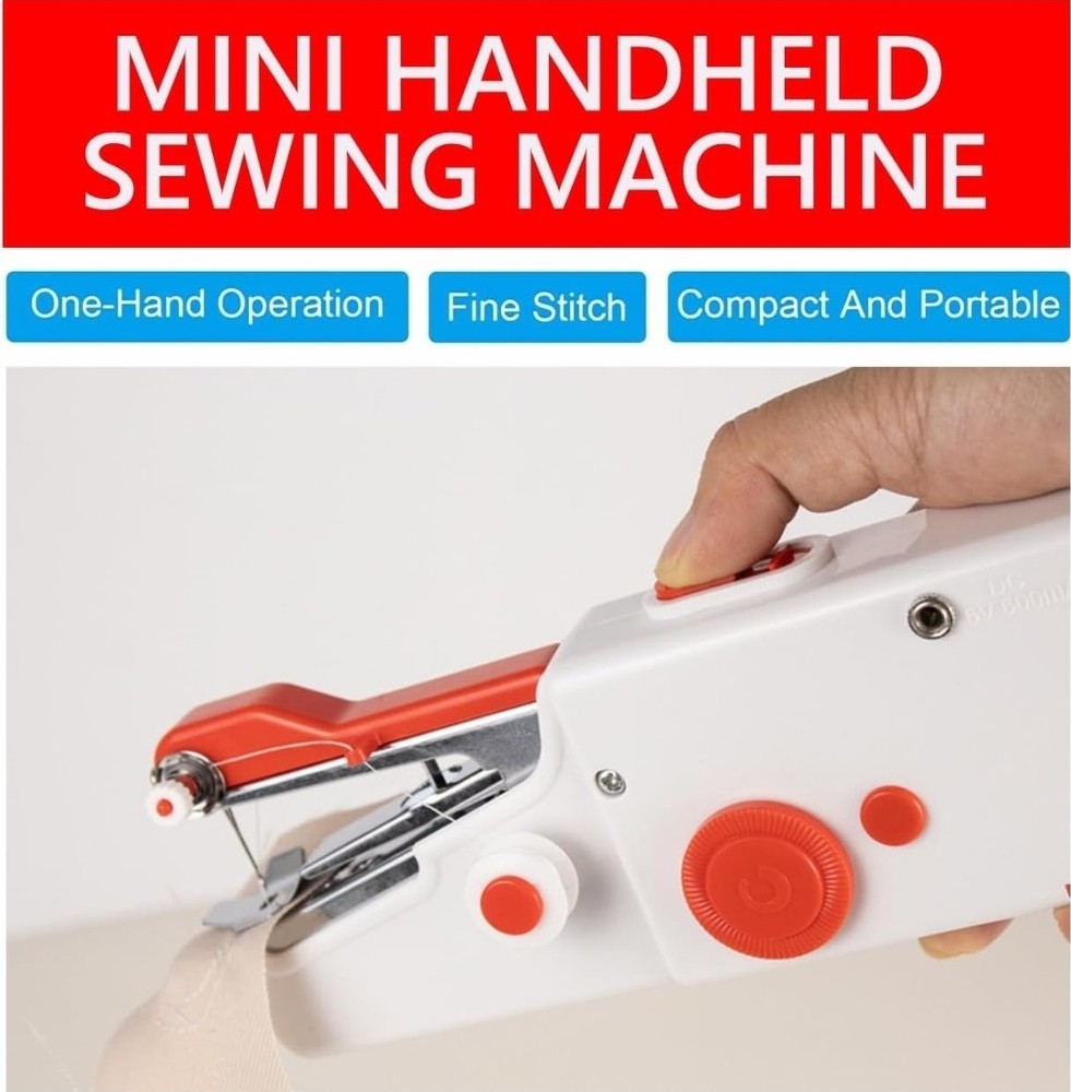 NEW Handheld Sewing Machine Kit - Portable Mini Cordless Stitcher + Tools