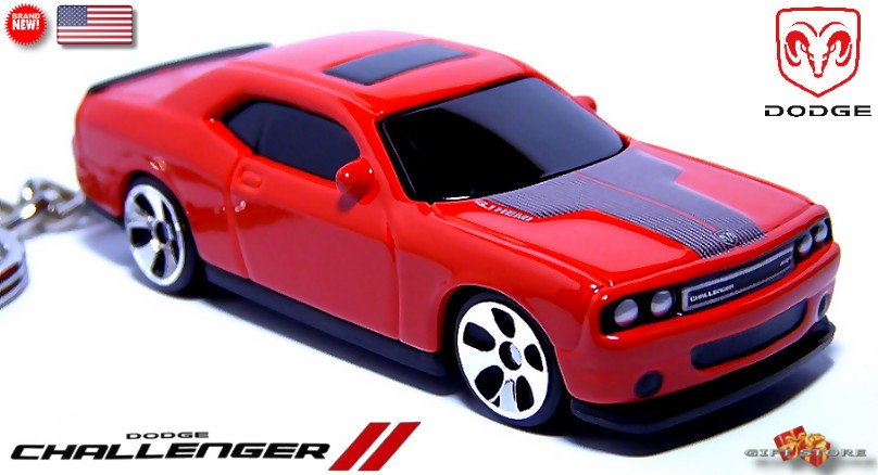 🎁🚦🆕 KEY CHAIN REDDISH ORANGE DODGE CHALLENGER CUSTOM Ltd. Ed.💕GREAT GIFT💕🎁