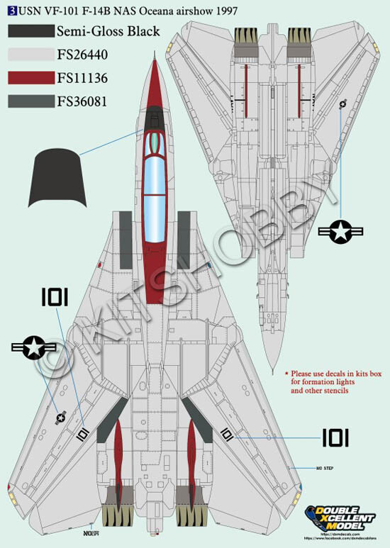 DXM decal 1/48 USN F-14 Tomcat Collection 1 (VF-84 / VF-101 / VF-103 & IRIAF)