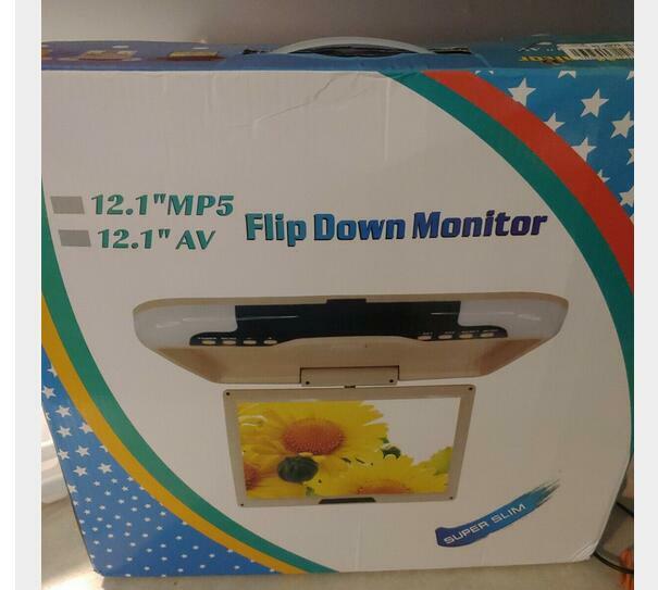 13inch Car Roof Monitor LCD TFT Overhead Flip Down Car Ceiling Screen Beige US