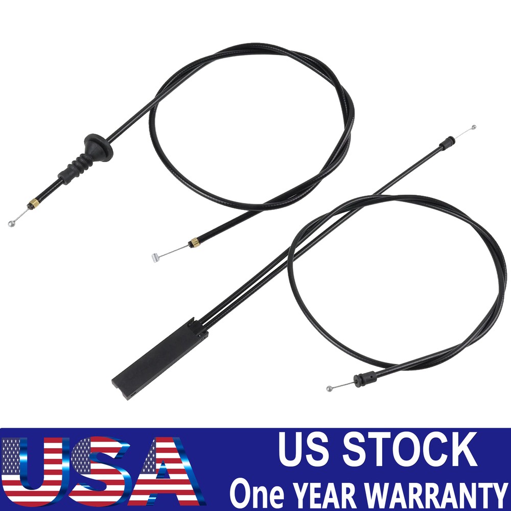 2pcs Front + Rear Hood Latch Lock Release Cable For BMW E82 E88 E93 320i M3 120i