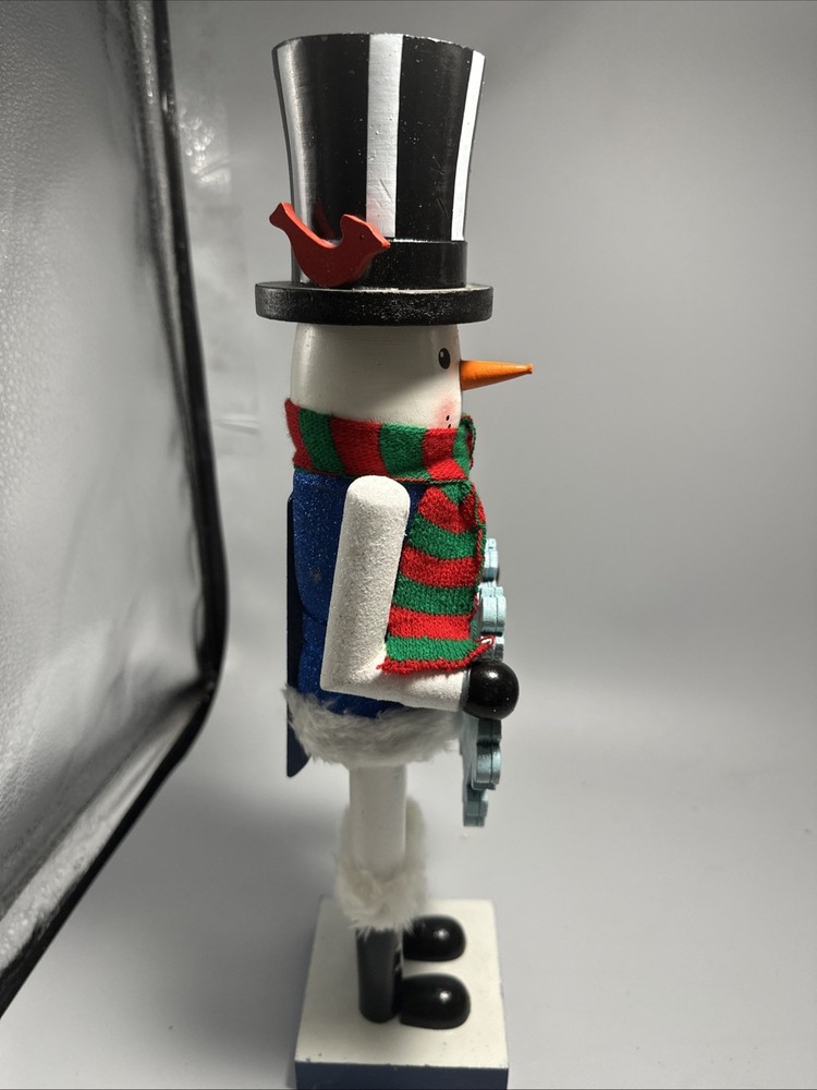#F8- Wooden Snowman Nut Cracker With Chalk Board