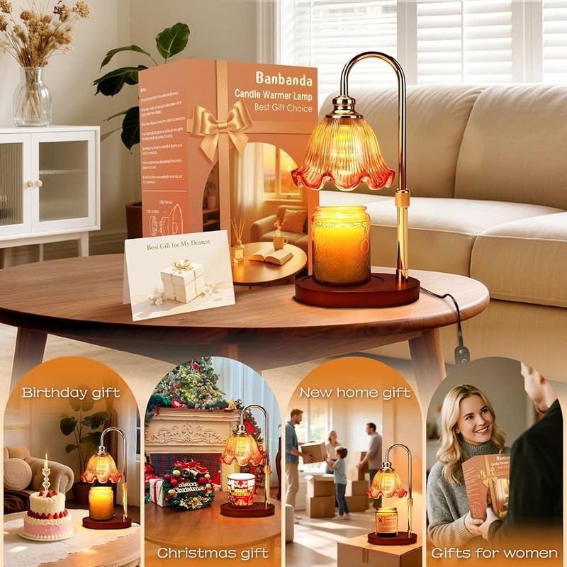 Adjustable Candle Warmer Lamp W/ Timer Dimmable Lighting Unique Home Decor New