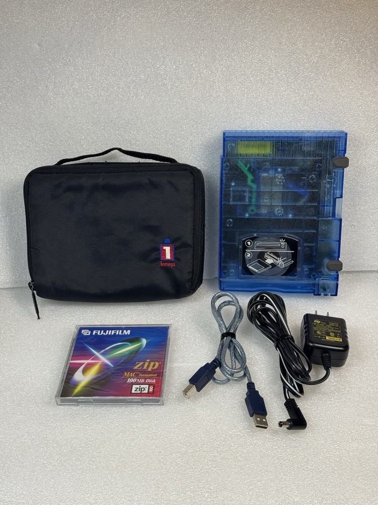 Iomega Zip 100 USB External Drive Bundle – Z100USB – Mac & PC - MINT!!!!!