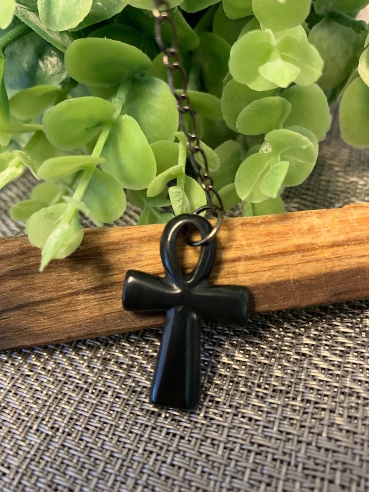 Ankh Black Stone Pendulum Dowsing, amplifying, restore focus & transform