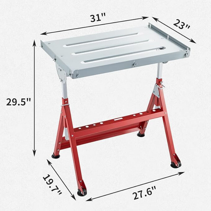 30''x20'' Welding Bench Table 400Lbs Load Capacity Adjustable Workbench Table