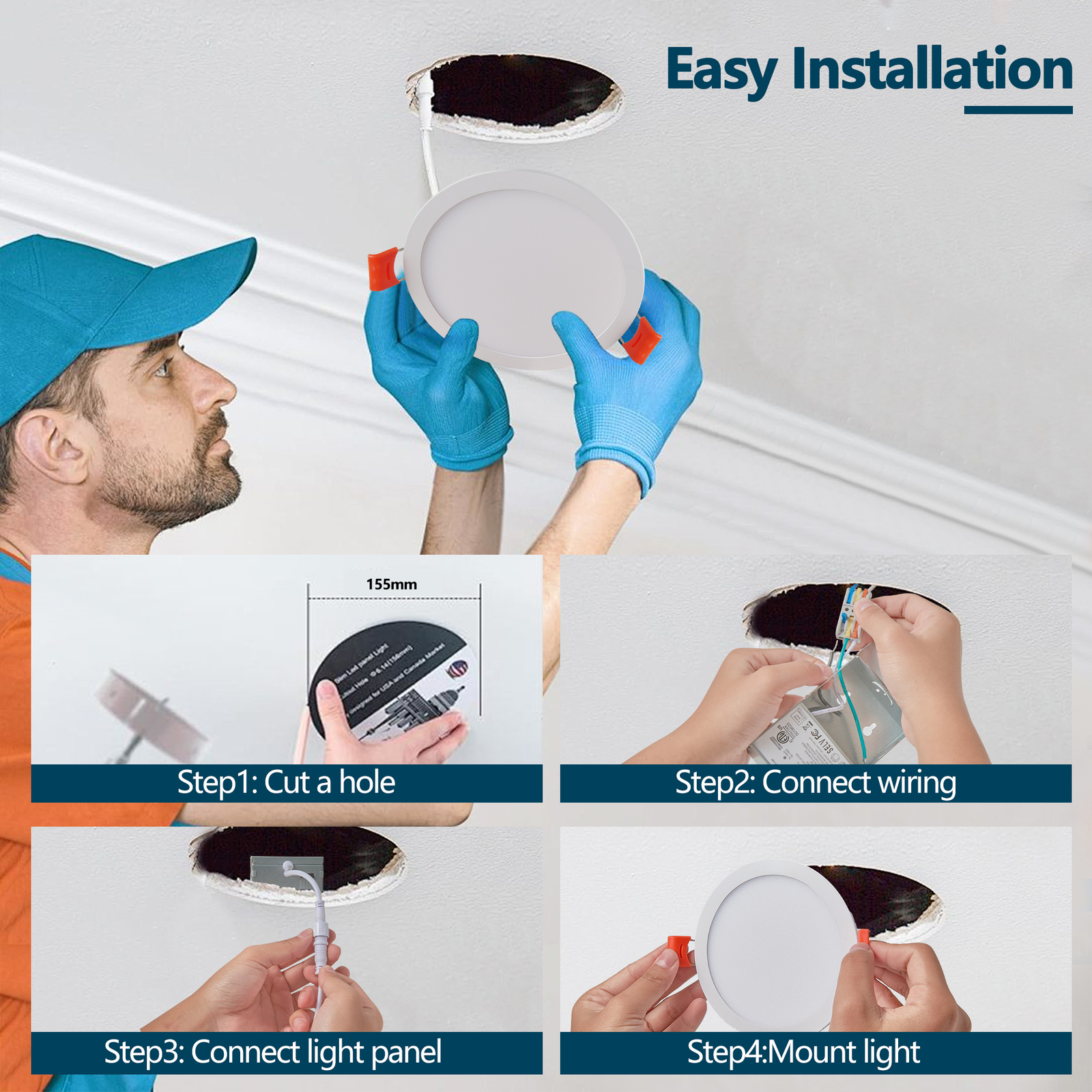 12 Pack 6 Inch 5CCT Recessed Dimmable LED Ceiling Panel Lights