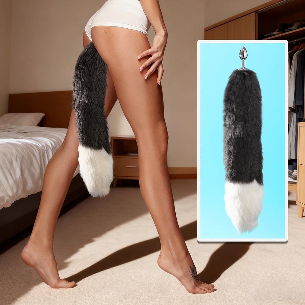 Fox Tail Plug with Detachable Butt Plug, Thickened and Extended Butt Plug Tail F