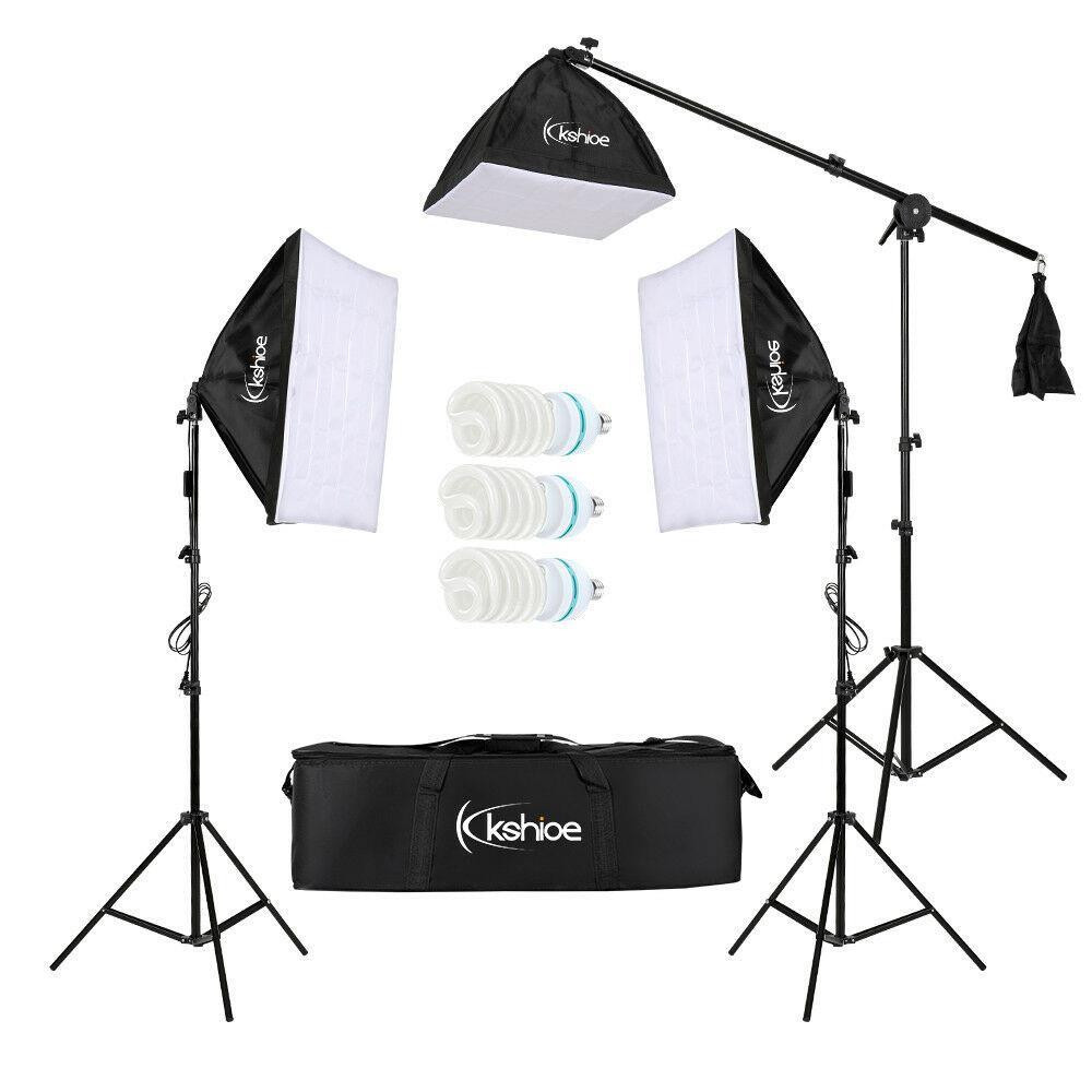 86" Photography Studio 3 Soft Box Light Stand Continuous Lighting Kit Diffuser