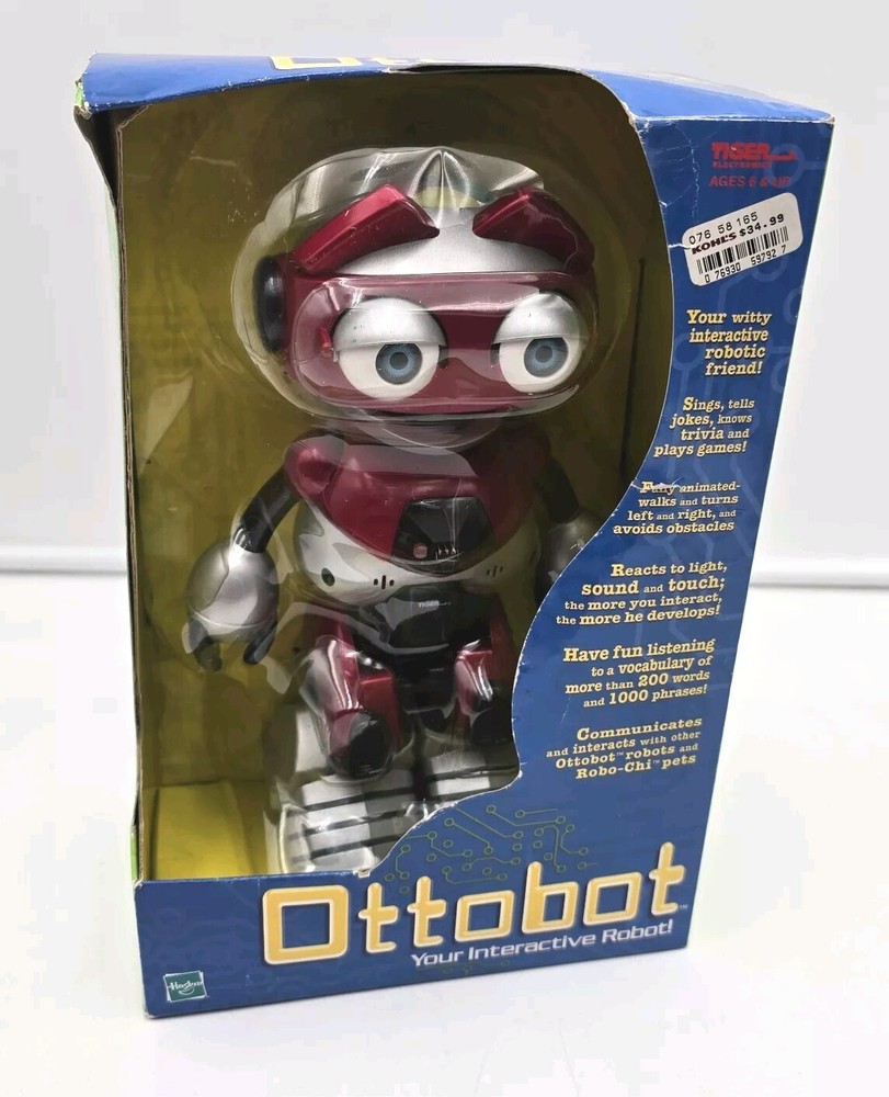 Ottobot Tiger Electronics 2001 Red And Silver Robot