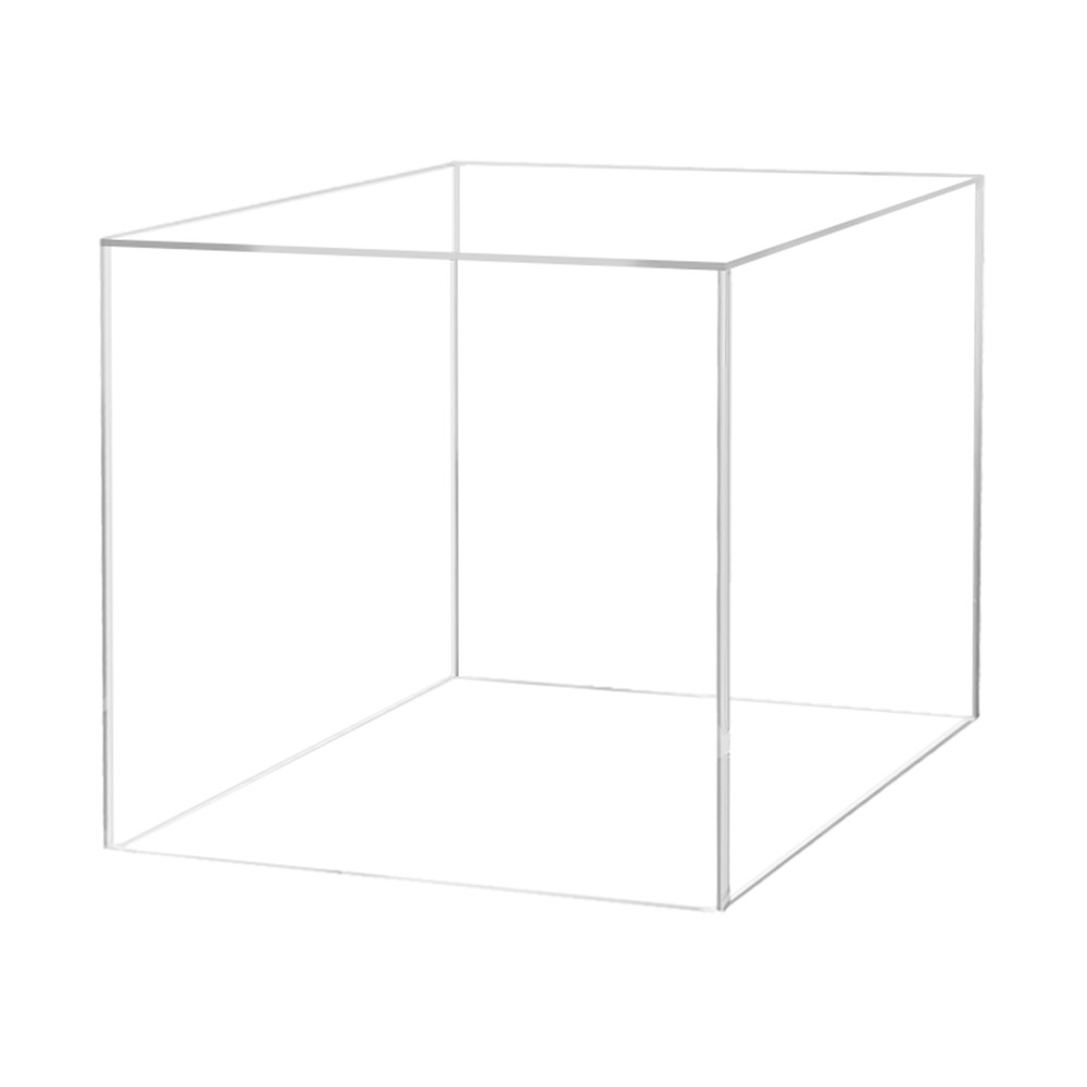 2 Pack 16" Riser Display Box No Lid Clear Acrylic Box with Open Side