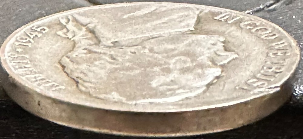 1945 P Mint Mark War Nickel 35% Silver With Many Mint Errors