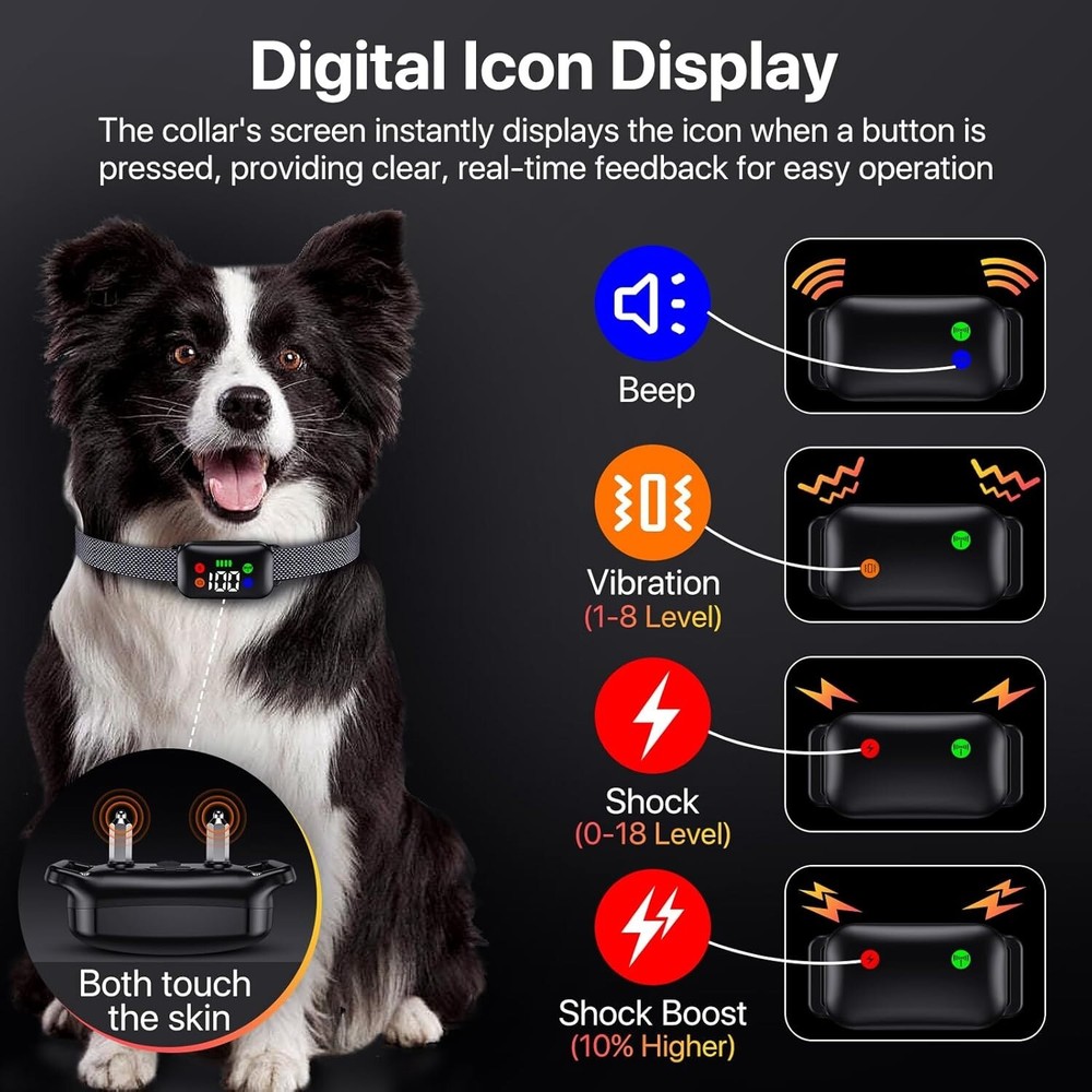 Dog Training Collar with Remote, Dog Shock Collar with Remote Control for Medium