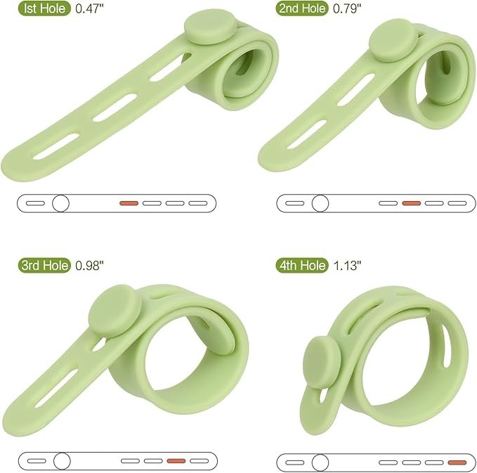 24 Pack Reusable Silicone Cable Ties Adjustable Cord Organizer
