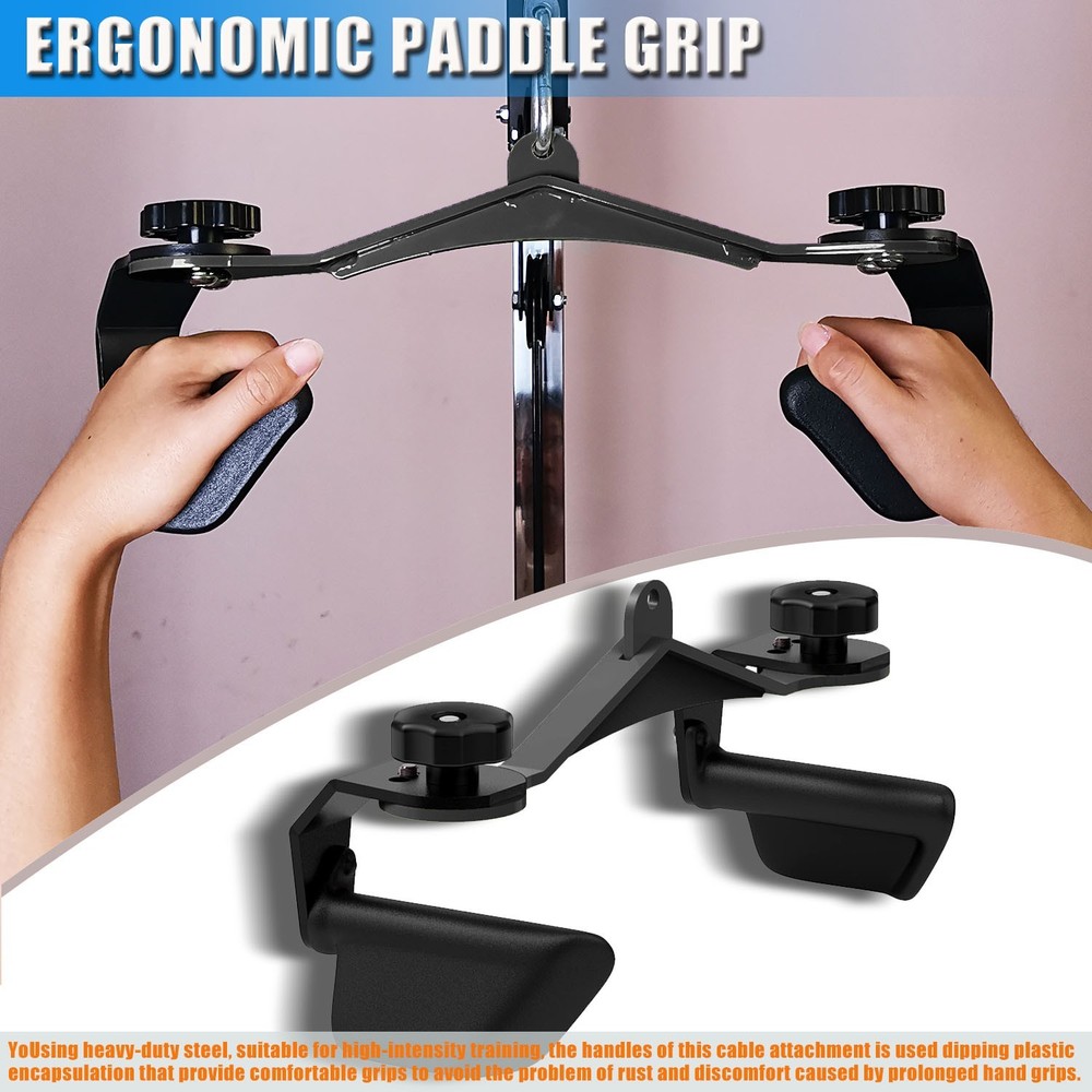 Adjustable Lat Pull Down Bar Cable Machine Attachments for Gym T-bar Row Handle