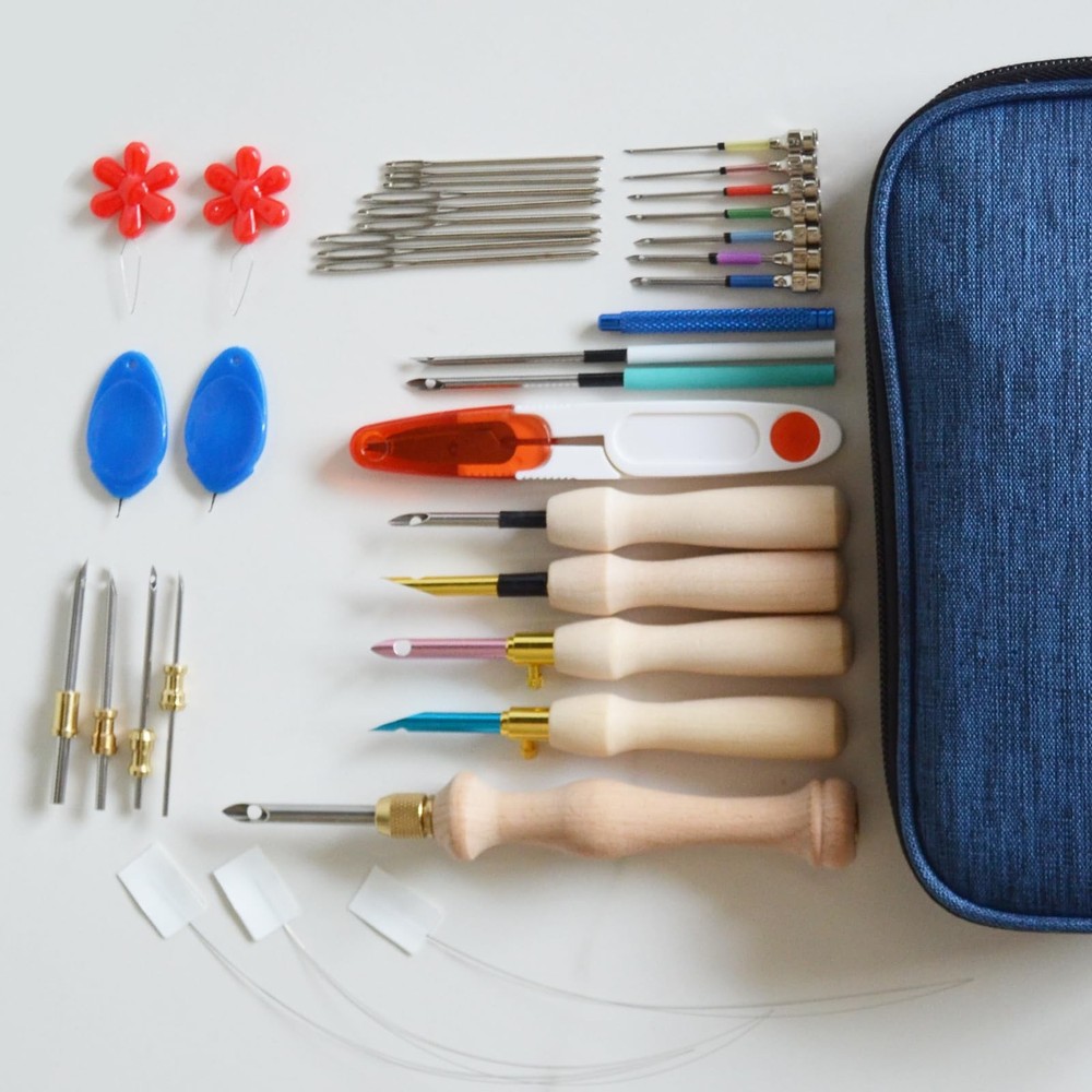 Punch Needle Embroidery Kit - Complete Set for Needle Punching - Includes Adj...