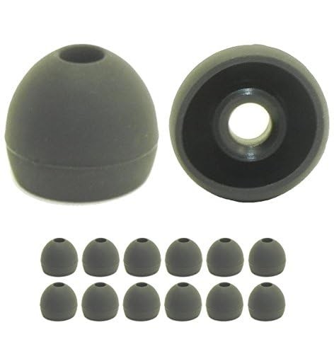 6 Pr Black Extra Large Ear Tips Earphones Plus Replacement Large,