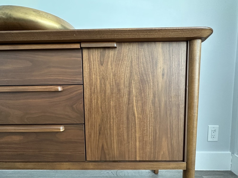 Crate & Barrel Tate Walnut Midcentury Sideboard/Buffet