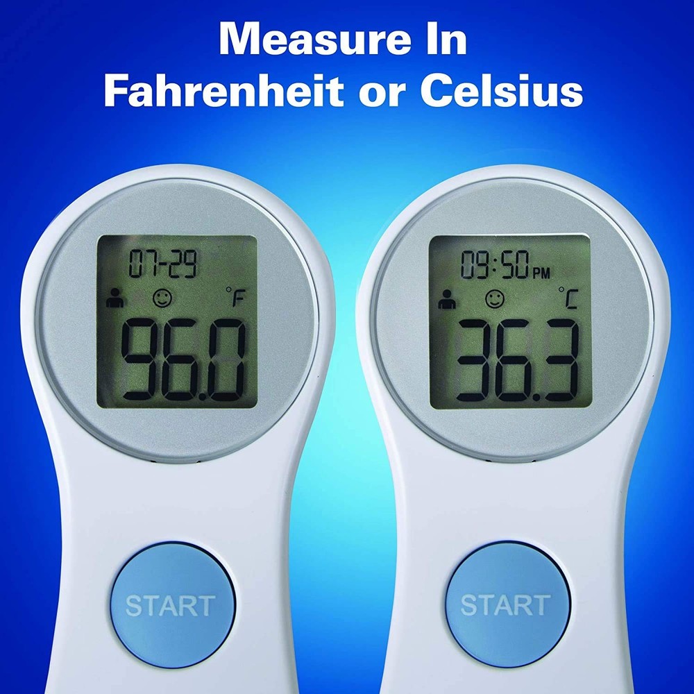 Digital Forehead Thermometer - Infrared - White (Body Temperature Reader, Lig...
