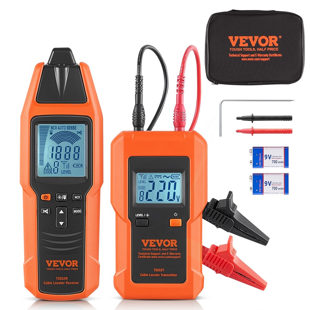 VEVOR Underground Cable Locator 8.5FT Max. Detection Depth Wire Break Detector