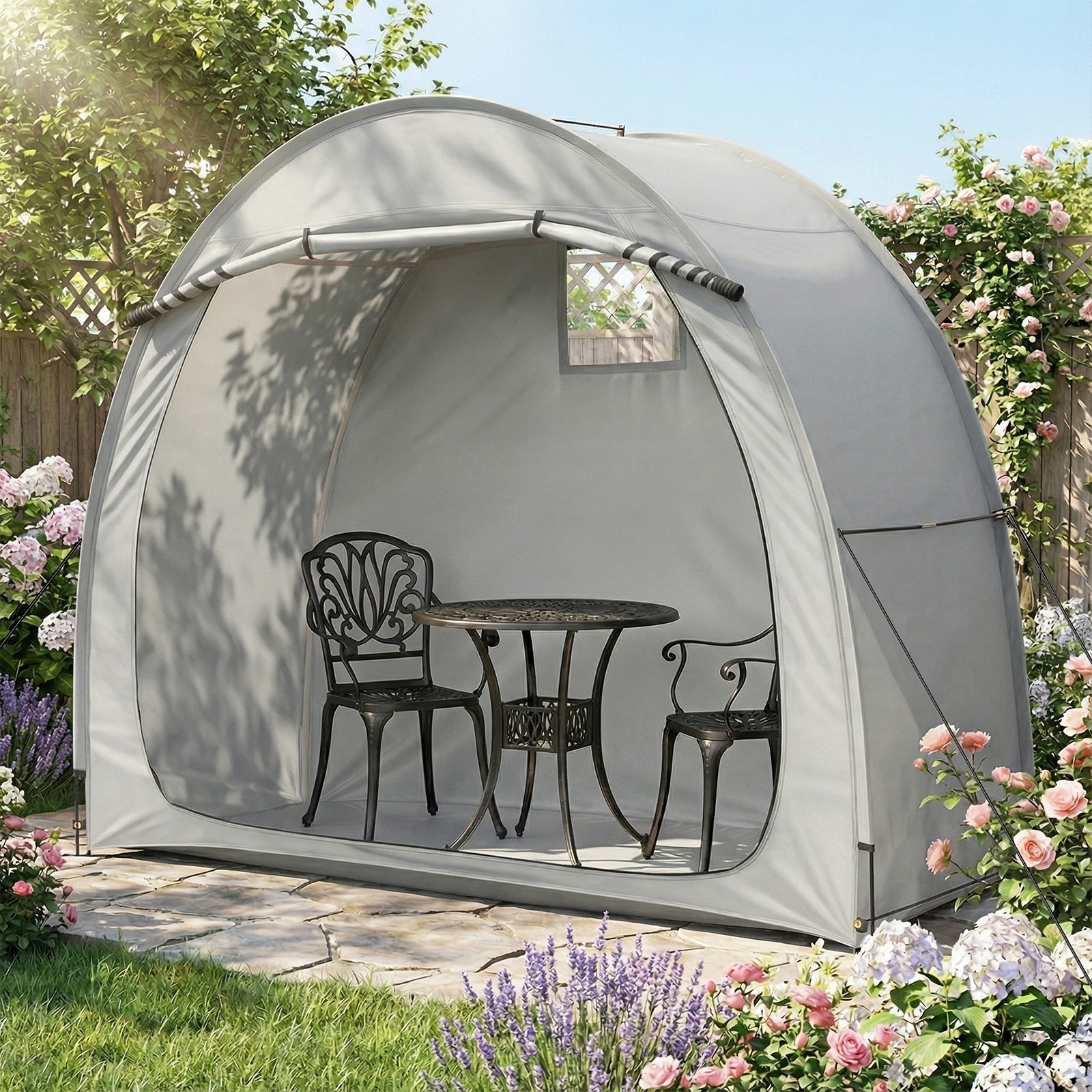 Storage Tent Shed Outdoor Waterproof Bicycle Covers Shelter for Bikes Lawn Mower