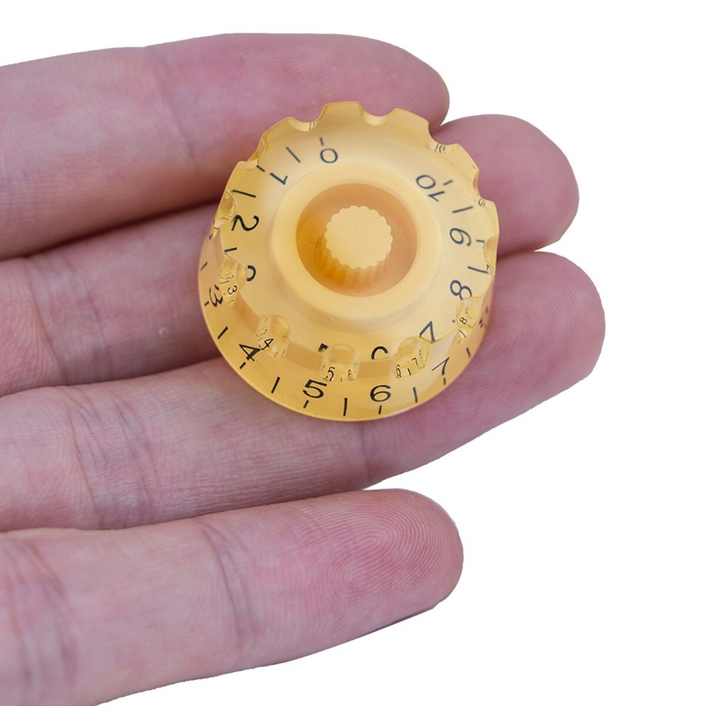 4Pcs Speed Control Knobs Embossed Cream Guitar Knobs Bass Knobs Gear Shape Knobs