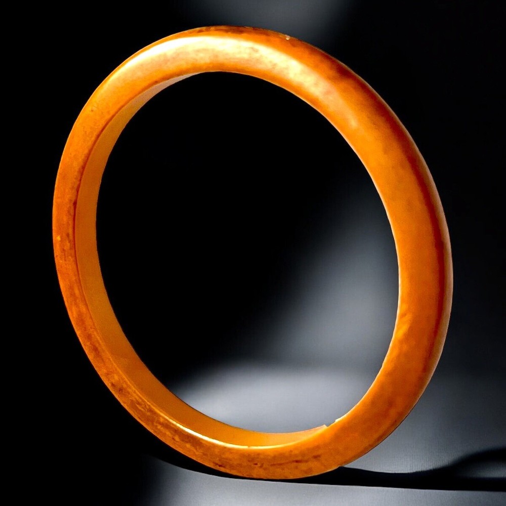 Bakelite Bangle Spacer Stackable Bracelet Butterscotch Marbled Tested Vintage